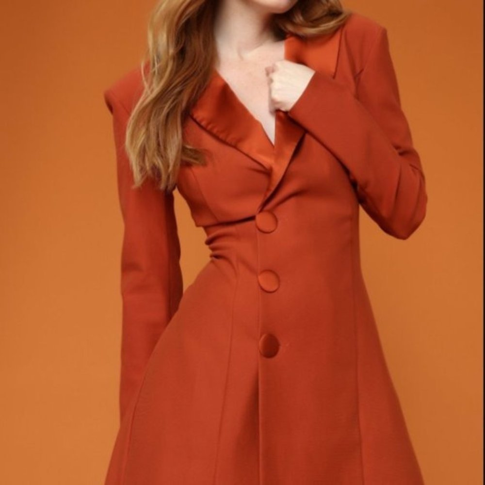 CARDI B Orange Blazer Dress